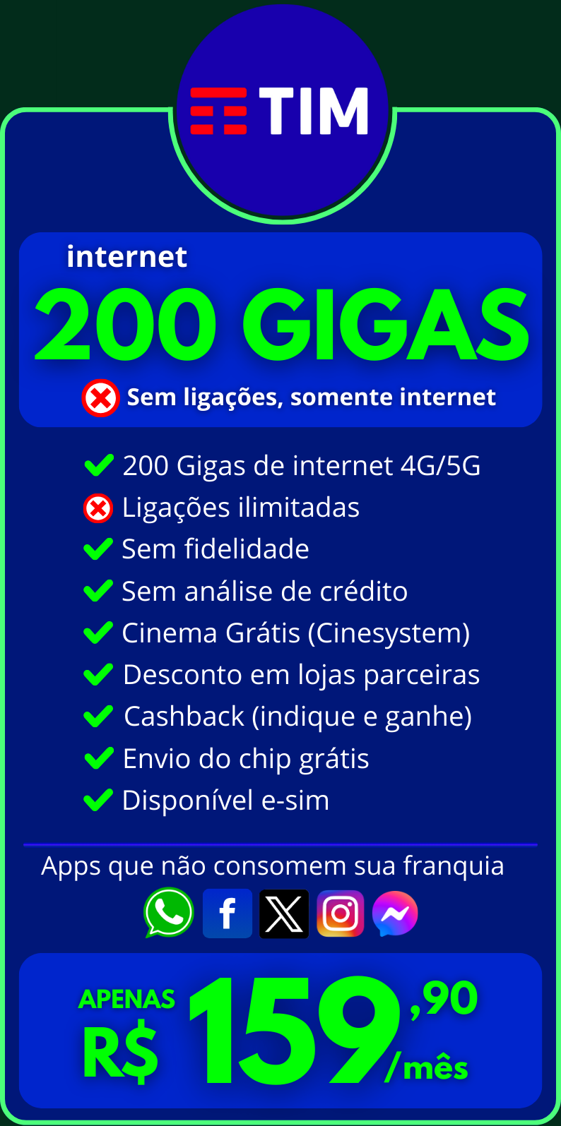federal associados tim 200 gigas